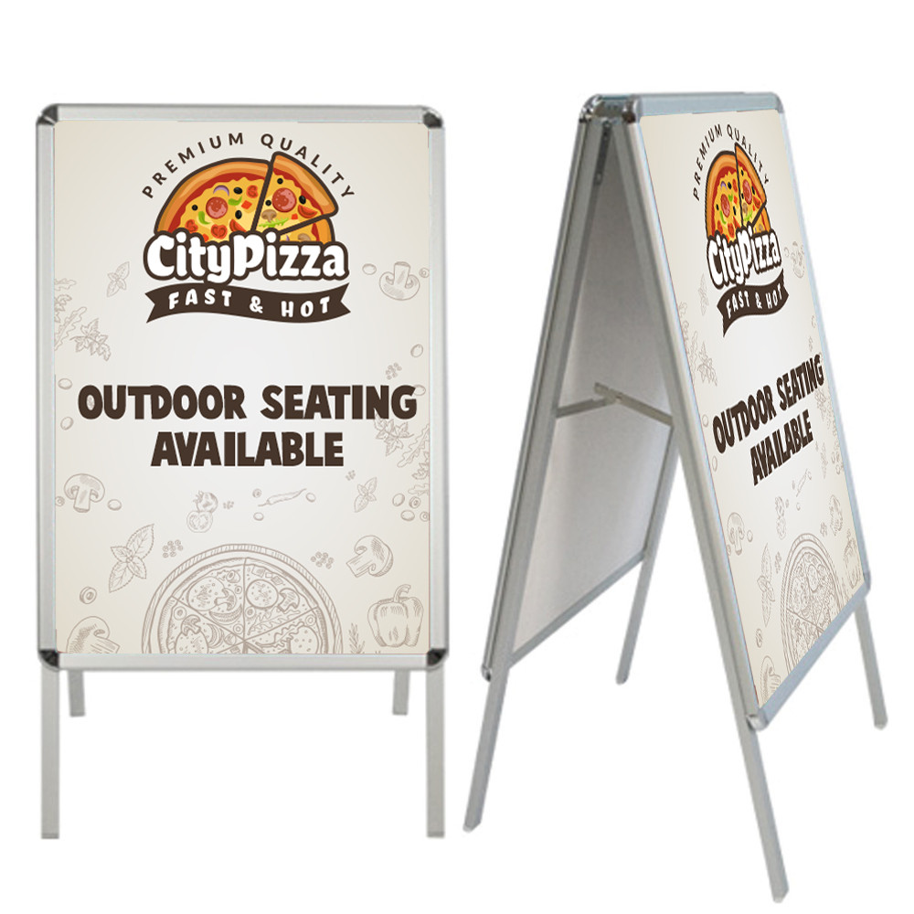A FRAME DOUBLE SIDED POSTER STAND